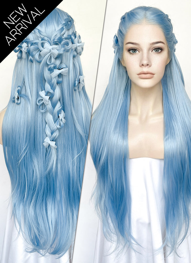 Pastel Blue Braided Lace Front Synthetic Wig LF2162