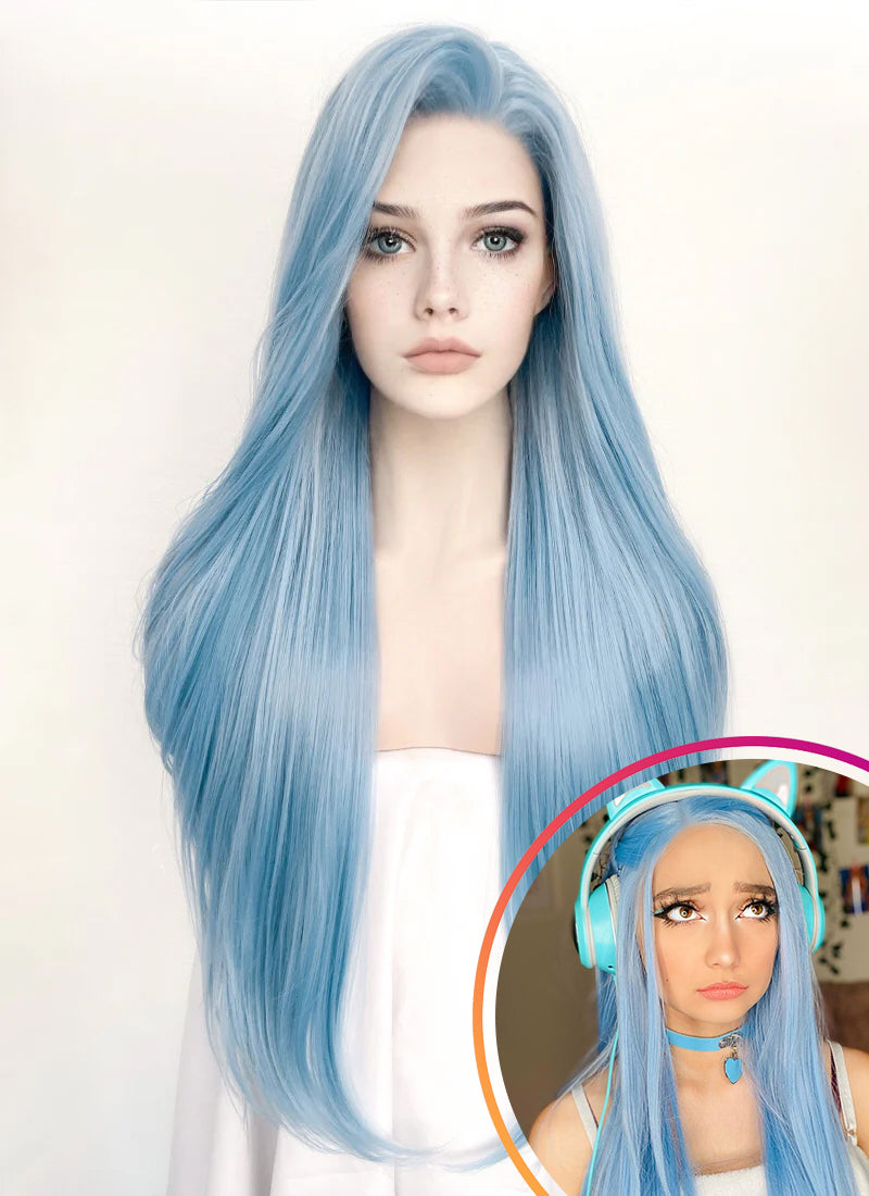 Multiple part lace front wig blue ombre hotsell