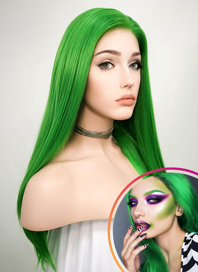 Long green wig uk best sale