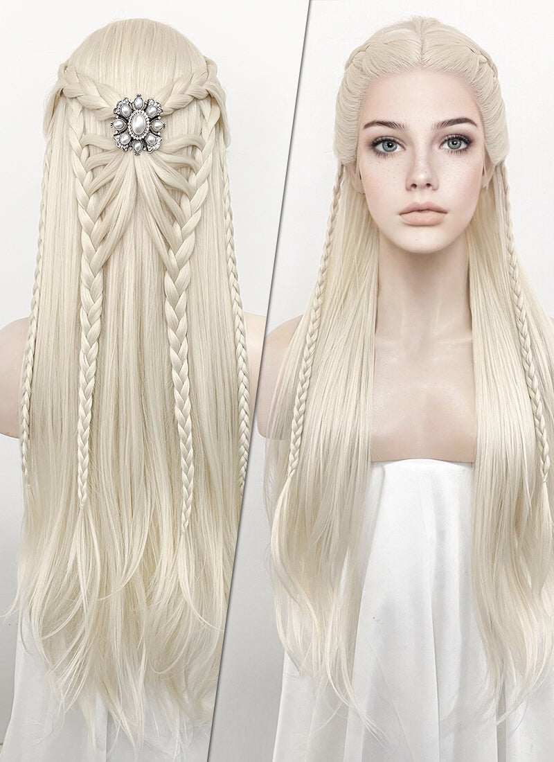 Platinum Blonde Braided Lace Front Wig WigIsFashion Wig Is Fashion