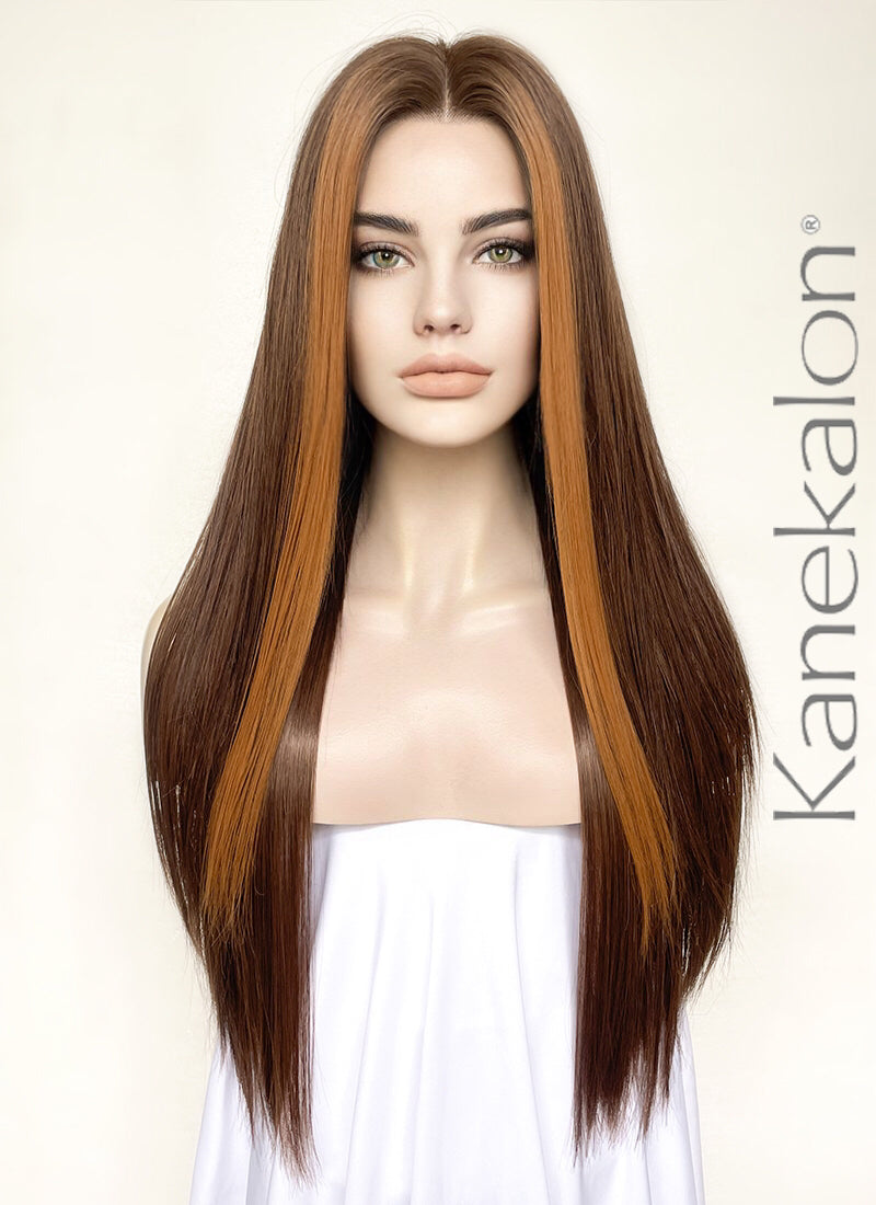 Long brown sale kanekalon wig