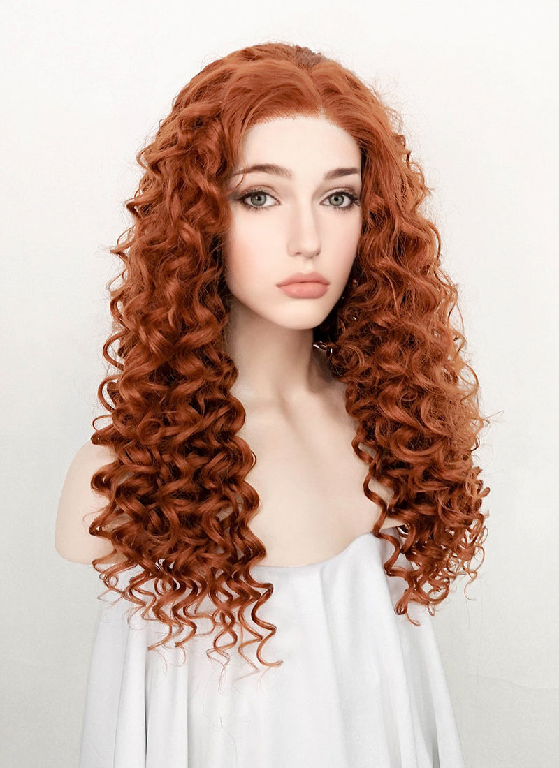 Auburn Curly Lace Front Synthetic Wig LF5107 Wig Is Fashion