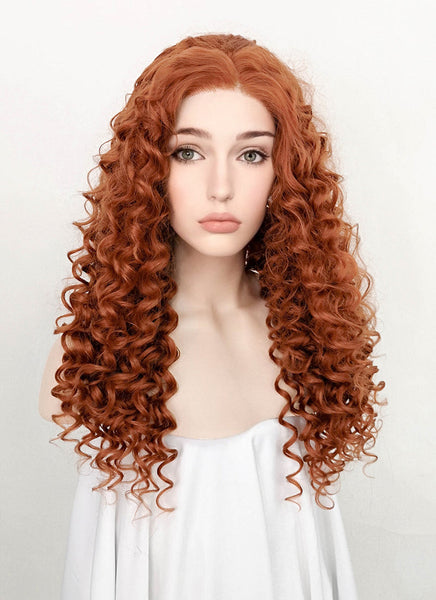 Auburn Curly Lace Front Synthetic Wig Lf5107 Wig Is Fashion