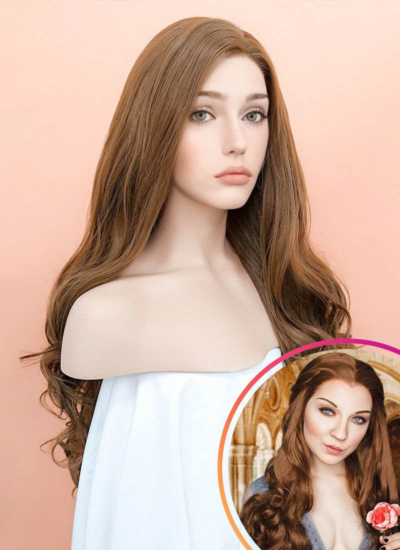 Chestnut Brown Wavy Lace Front Synthetic Wig LF667J Wig Is Fashion