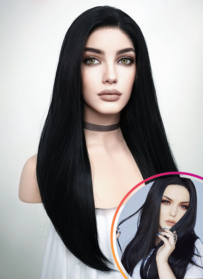 Long black lace front clearance wig