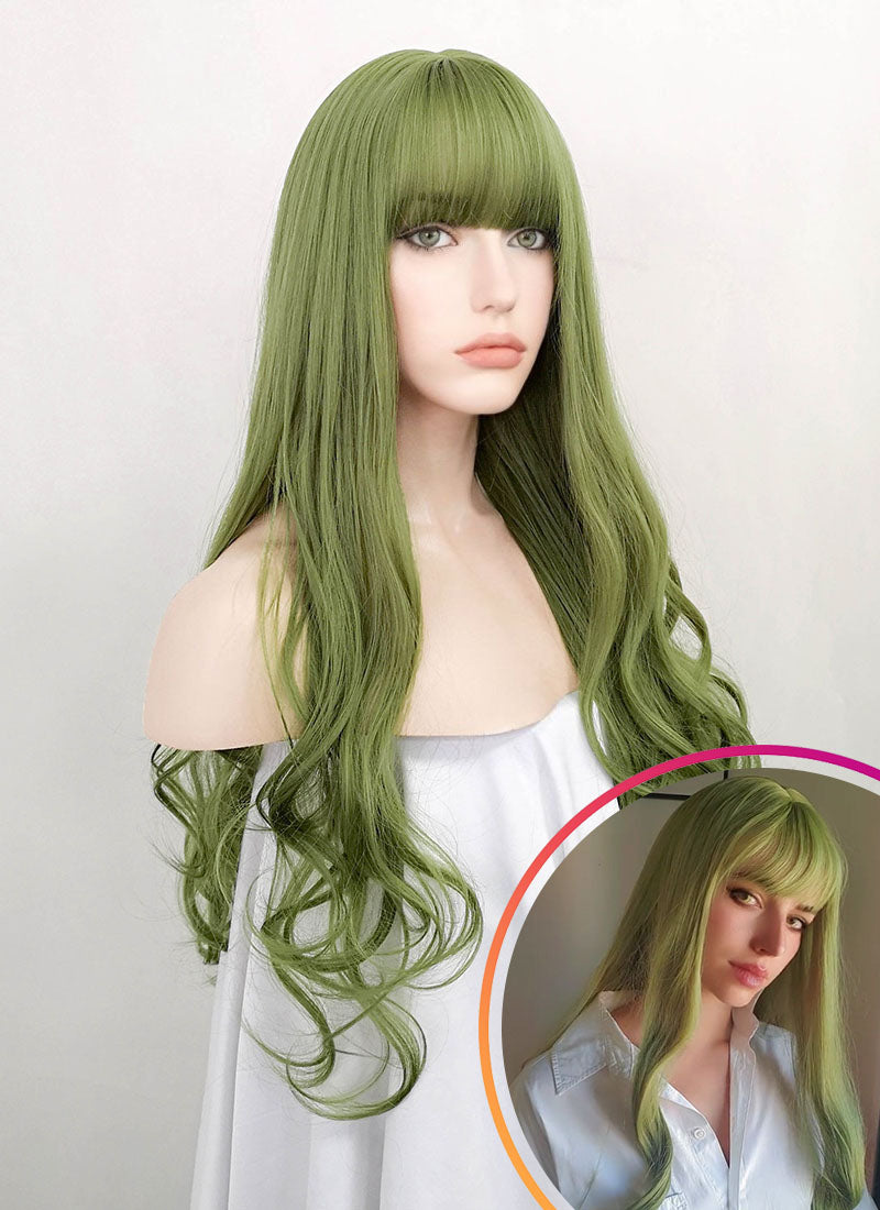 Long green on sale wig cosplay