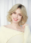 Blonde With Dark Roots Wavy Mono Top Lace Wig MN003