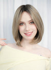 Balayage Blonde With Dark Roots Straight Mono Top Lace Wig MN005