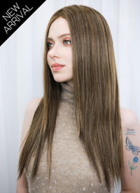 Brown Mixed Blonde Straight Mono Top Lace Wig MN008