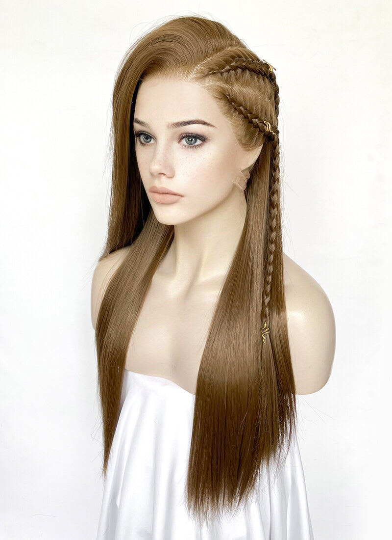 Brown Straight Full Lace Kanekalon Synthetic Wig FUL012