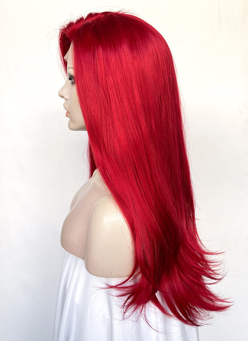 Straight Red Lace Front Synthetic Wig LF025