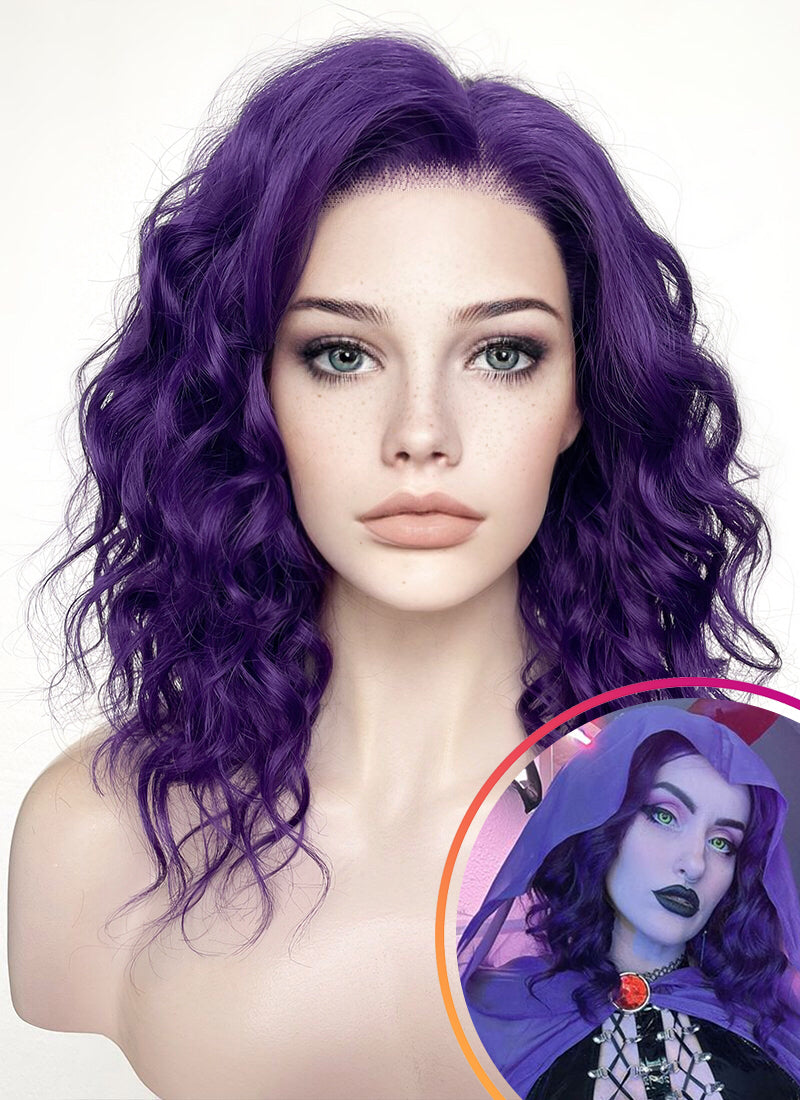 Purple Wavy Lace Front Synthetic Wig LF1288