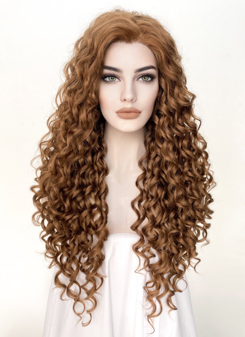 Brown Curly Lace Front Synthetic Wig LF1311