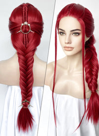 Red Braided Yaki Lace Front Synthetic Wig LF2160