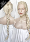 House of the Dragon Queen Rhaenyra Targaryen Platinum Blonde Braided Lace Front Synthetic Wig LF2169