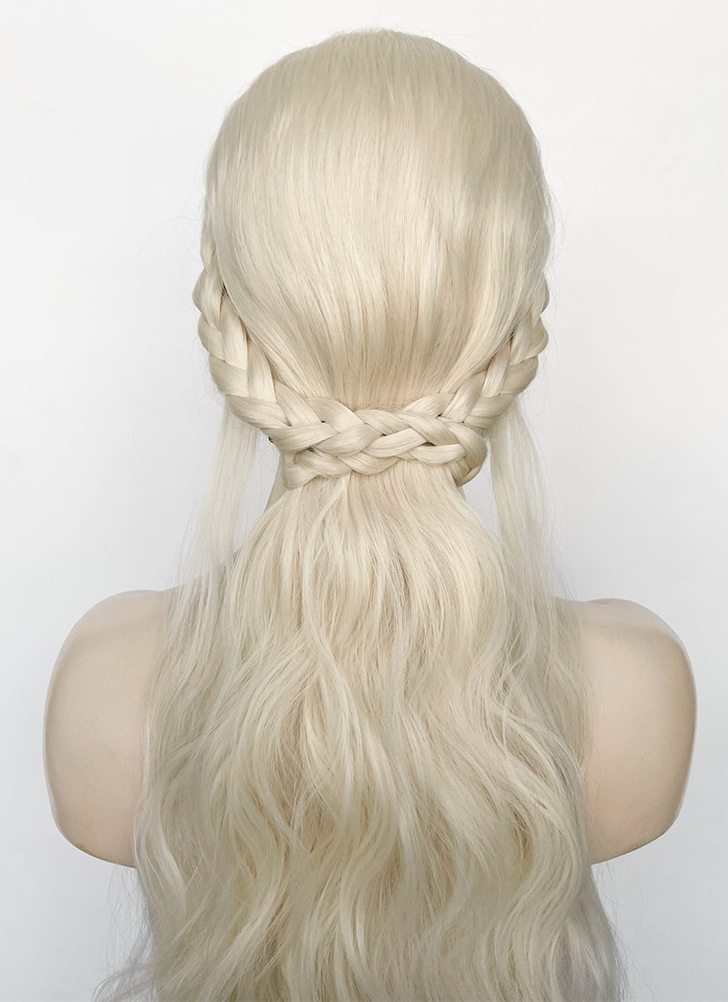 House of the Dragon Helaena Targaryen Platinum Blonde Braided Lace Front Synthetic Wig LF2171