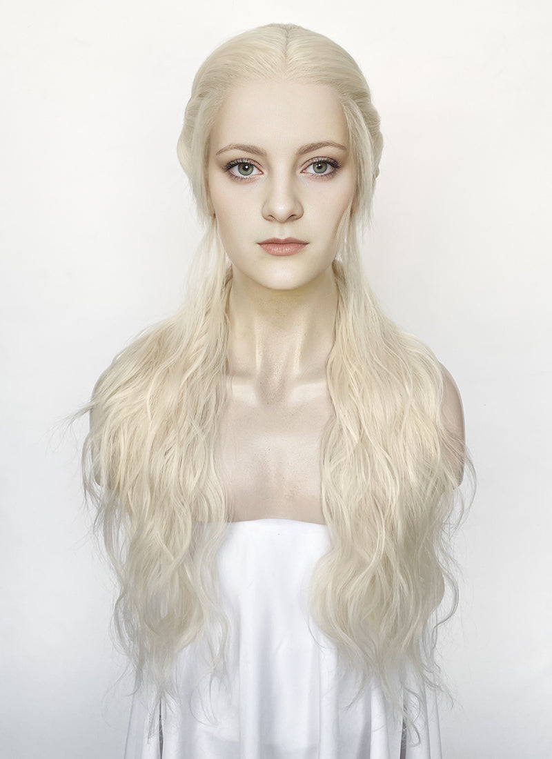 House of the Dragon Helaena Targaryen Platinum Blonde Braided Lace Front Synthetic Wig LF2171