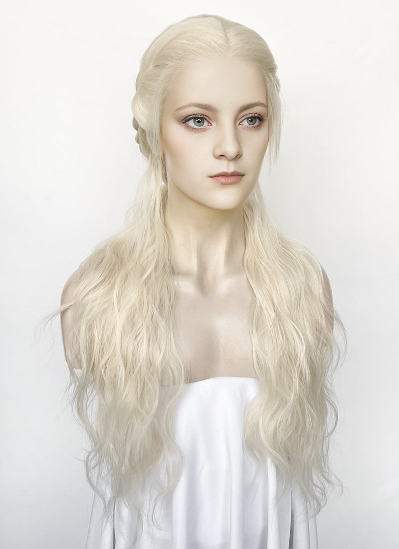 House of the Dragon Helaena Targaryen Platinum Blonde Braided Lace Front Synthetic Wig LF2171