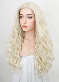 Light Blonde Curly Lace Front Synthetic Wig LF3225