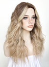 Balayage Blonde Highlights Money Piece Wavy Lace Front Synthetic Wig LF3233