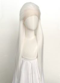 White Straight Lace Front Synthetic Men's Wig LF3270B