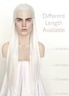 White Straight Lace Front Synthetic Men's Wig LF3270B