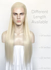 Platinum Blonde Straight Lace Front Synthetic Men's Wig LF3270F