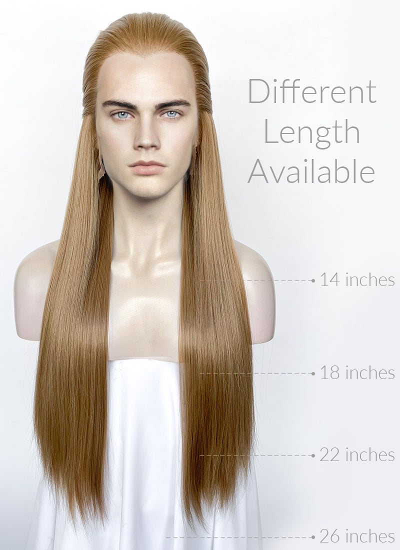 Medium Blonde Straight Lace Front Synthetic Men's Wig LF3270G (Customisable)