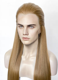 Medium Blonde Straight Lace Front Synthetic Men's Wig LF3270G