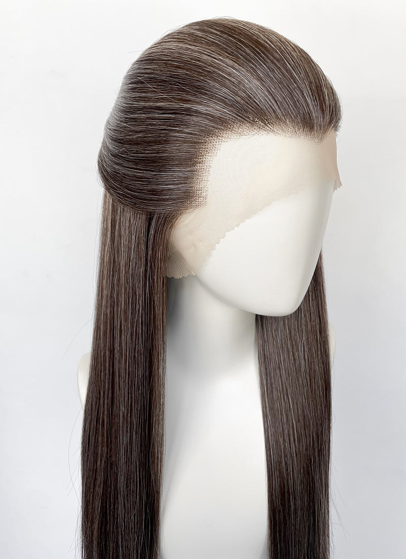 Mixed Brown Straight Lace Front Synthetic Men's Wig LF3270H