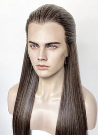 Mixed Brown Straight Lace Front Synthetic Men's Wig LF3270H (Customisable)