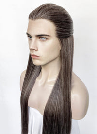 Mixed Brown Straight Lace Front Synthetic Men's Wig LF3270H