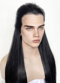 Black Straight Lace Front Synthetic Men's Wig LF3270