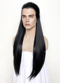 Black Straight Lace Front Synthetic Men's Wig LF3270