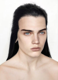 Black Straight Lace Front Synthetic Men's Wig LF3270