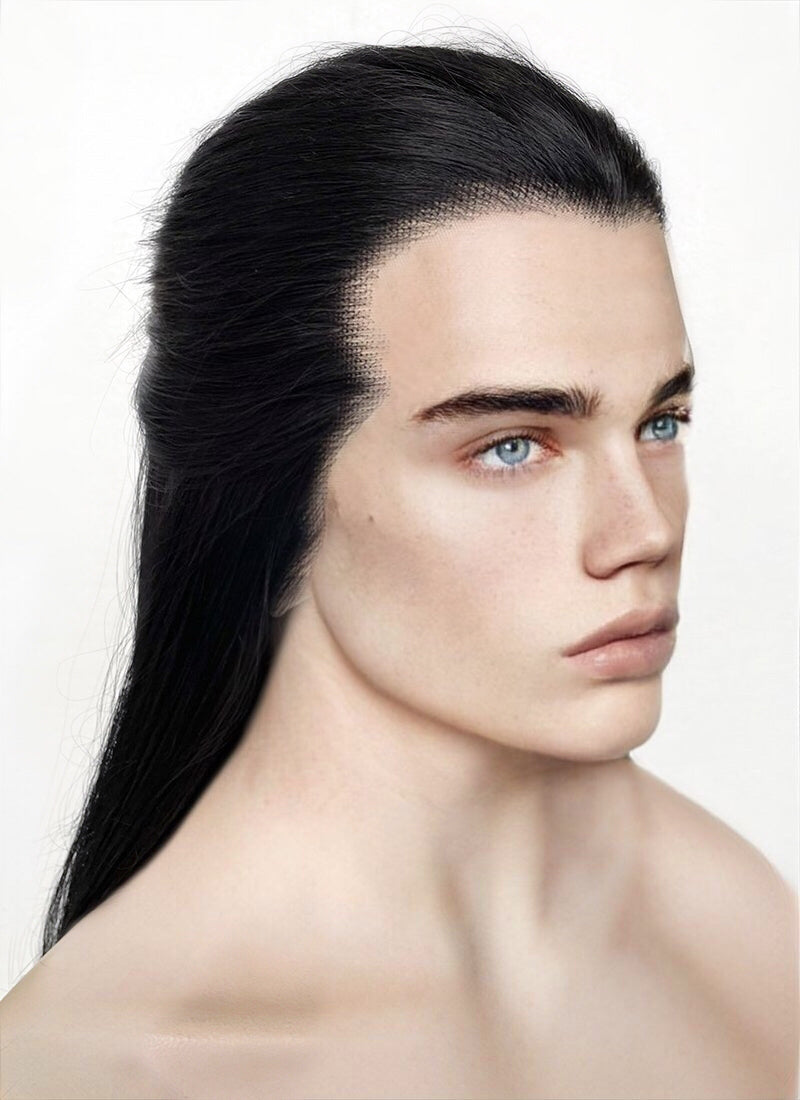 Black Straight Lace Front Synthetic Men's Wig LF3270 (Customisable)