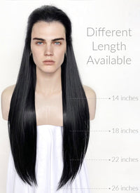 Black Straight Lace Front Synthetic Men's Wig LF3270 (Customisable)