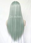 Ash Light Green Straight Lace Front Kanekalon Synthetic Wig LF3327