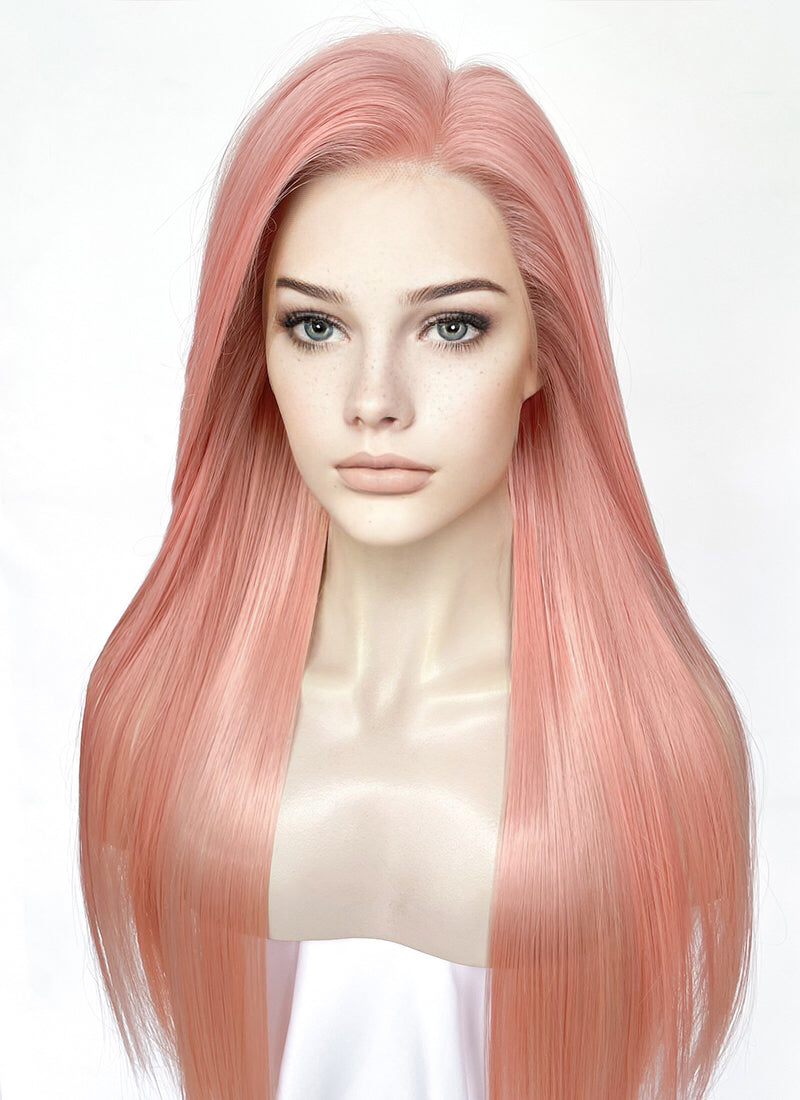 Pink Straight Lace Front Kanekalon Synthetic Hair Wig LF3342