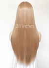 Pastel Peach Pink Straight Lace Front Kanekalon Synthetic Hair Wig LF3349