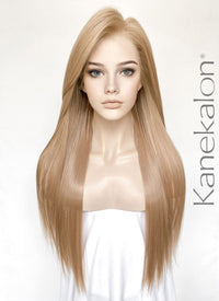 Pastel Peach Pink Straight Lace Front Kanekalon Synthetic Hair Wig LF3350