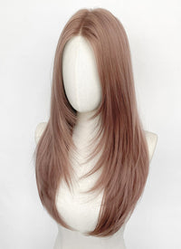 Ash Pink Straight Layered Hush Cut Lace Front Synthetic Hair Wig LF3352