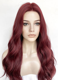 Burgundy Red Wavy Lace Front Synthetic Hair Wig LF3353