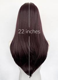 Black Violet Straight Layered Hush Cut Lace Front Synthetic Hair Wig LF3356