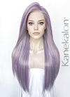 Pastel Mixed Purple Straight Lace Front Kanekalon Synthetic Wig LF3357