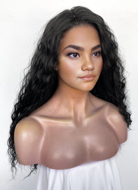 Moana Natural Black Curly Lace Front Synthetic Hair Wig LF3358