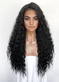 Moana Natural Black Curly Lace Front Synthetic Hair Wig LF3358