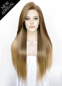 Brown Blonde Ombre Straight Lace Front Synthetic Wig LF3362