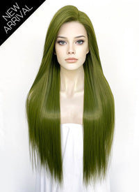 Green Straight Lace Front Synthetic Wig LF3364