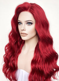 Wavy Red Lace Front Synthetic Wig LF355